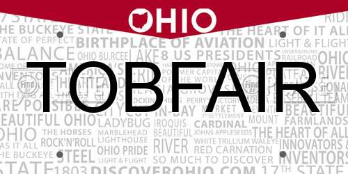 TOBFAIR Ohio License Plate