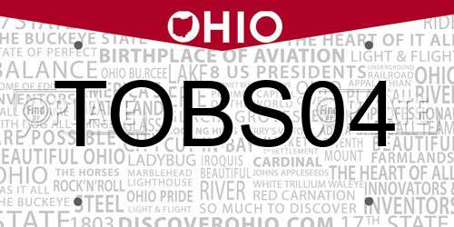 TOBS04 Ohio License Plate