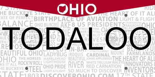 TODALOO Ohio License Plate