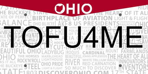 TOFU4ME Ohio License Plate