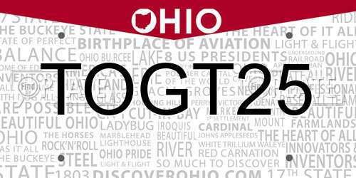 TOGT25 Ohio License Plate