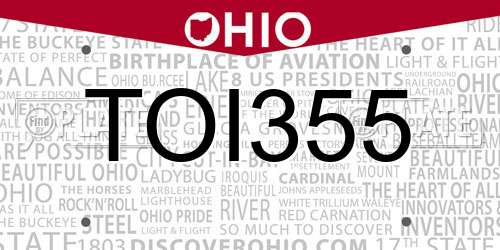 TOI355 Ohio License Plate