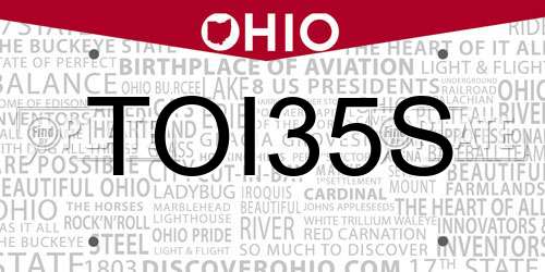 TOI35S Ohio License Plate