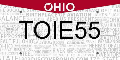 TOIE55 Ohio License Plate