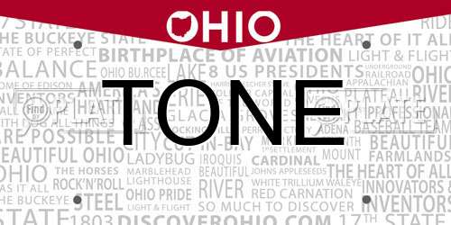 TONE Ohio License Plate