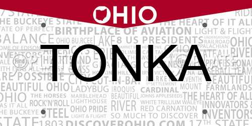 TONKA Ohio License Plate