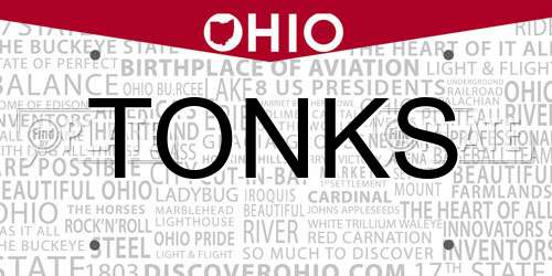 TONKS Ohio License Plate