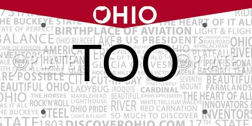 TOO Ohio License Plate