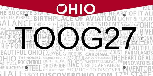 TOOG27 Ohio License Plate