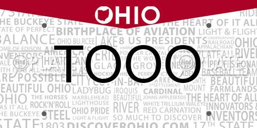 TOOO Ohio License Plate