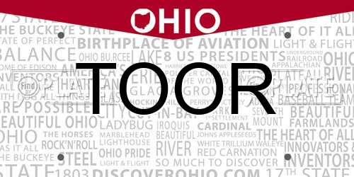 TOOR Ohio License Plate