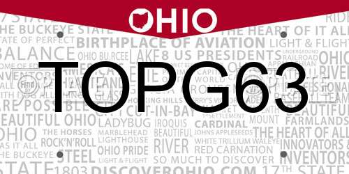 TOPG63 Ohio License Plate