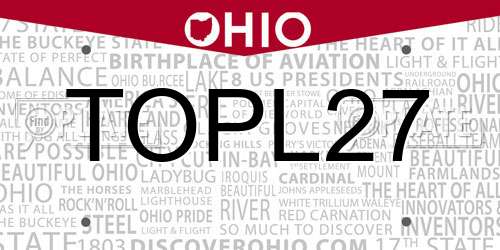 TOPL27 Ohio License Plate