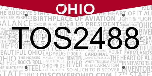 TOS2488 Ohio License Plate