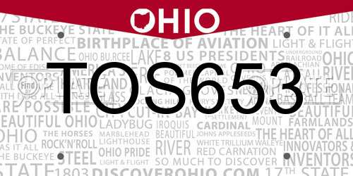 TOS653 Ohio License Plate