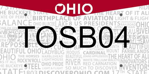 TOSB04 Ohio License Plate