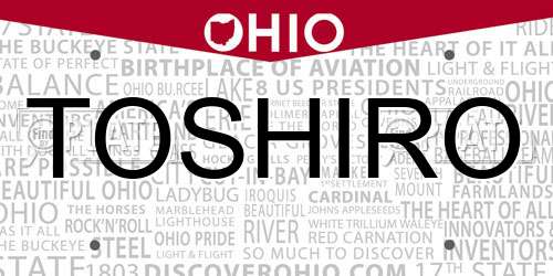 TOSHIRO Ohio License Plate