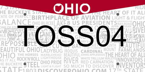 TOSS04 Ohio License Plate