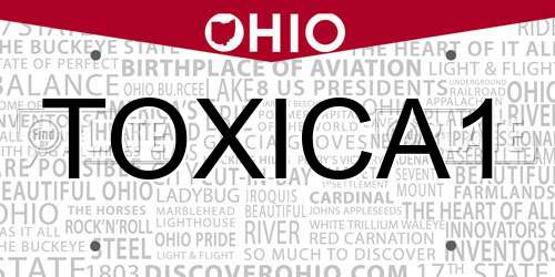 TOXICA1 Ohio License Plate