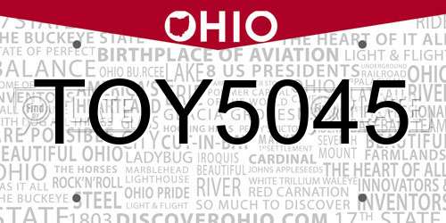 TOY5045 Ohio License Plate