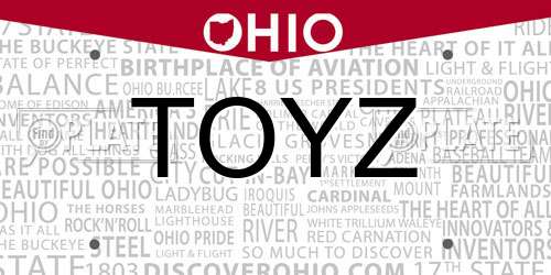 TOYZ Ohio License Plate