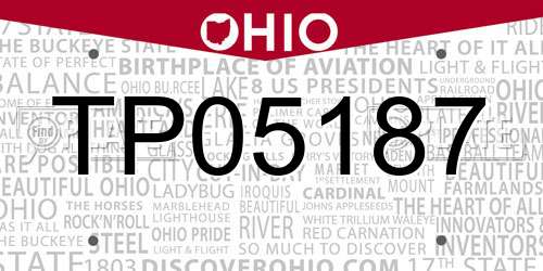 TP05187 Ohio License Plate