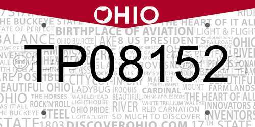 TP08152 Ohio License Plate