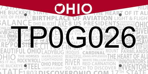 TP0G026 Ohio License Plate