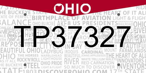 TP37327 Ohio License Plate