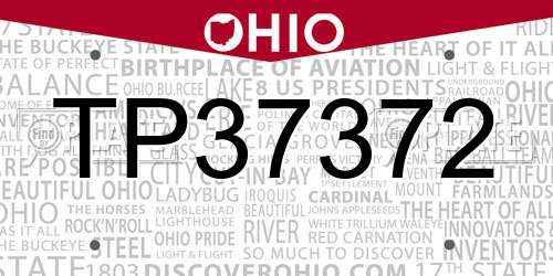 TP37372 Ohio License Plate