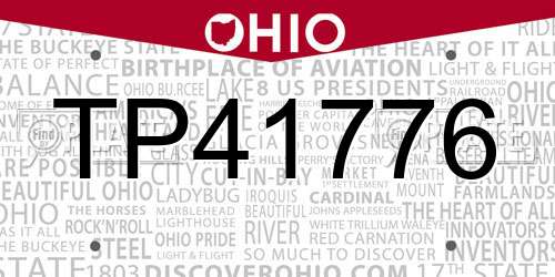 TP41776 Ohio License Plate
