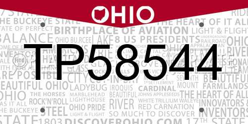 TP58544 Ohio License Plate
