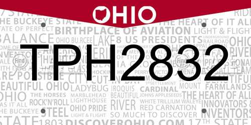 TPH2832 Ohio License Plate