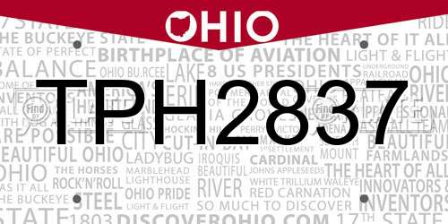 TPH2837 Ohio License Plate