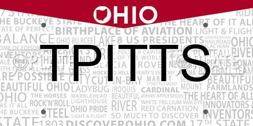 TPITTS Ohio License Plate