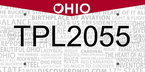 TPL2055 Ohio License Plate