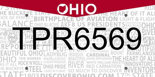 TPR6569 Ohio License Plate