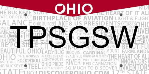 TPSGSW Ohio License Plate