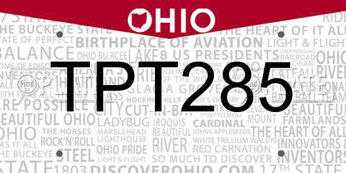 TPT285 Ohio License Plate
