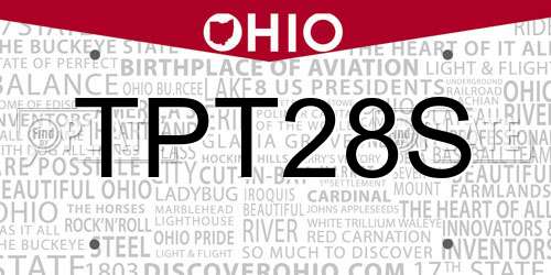 TPT28S Ohio License Plate