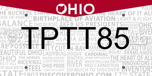 TPTT85 Ohio License Plate