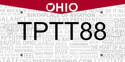TPTT88 Ohio License Plate