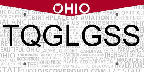 TQGLGSS Ohio License Plate
