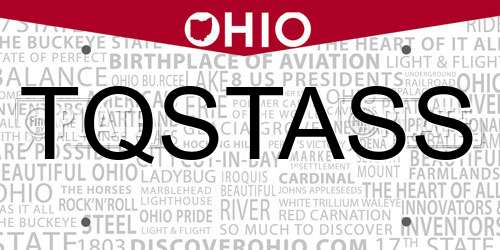 TQSTASS Ohio License Plate