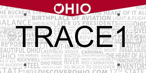 TRACE1 Ohio License Plate