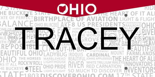 TRACEY Ohio License Plate