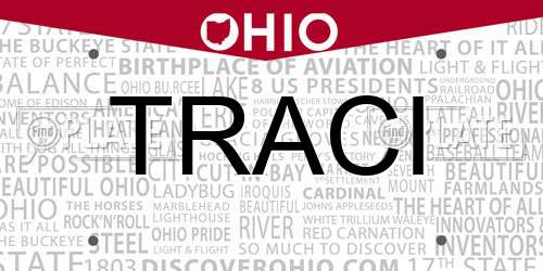 TRACI Ohio License Plate