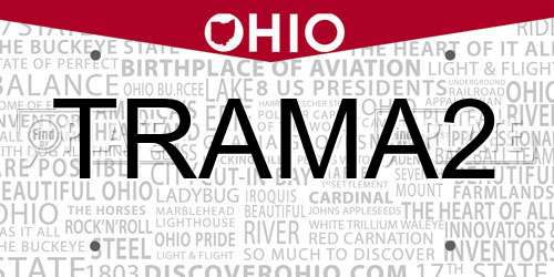 TRAMA2 Ohio License Plate