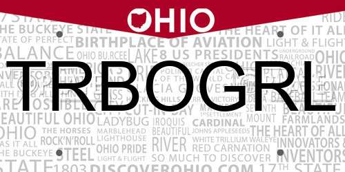 TRBOGRL Ohio License Plate