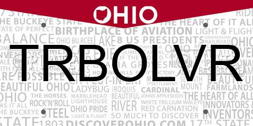 TRBOLVR Ohio License Plate